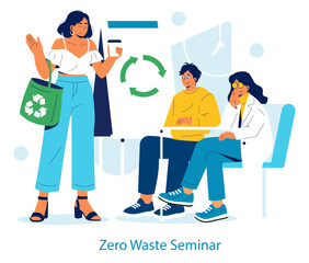 Zero Waste Seminar Interactive Vector Illustration