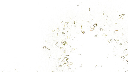 XMAS Stars - Banner with golden decoration. Festive border with falling glitter dust and stars.