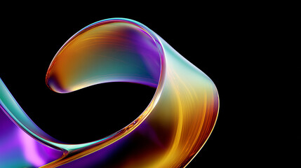 Elegant fluid geometry, soft curves, iridescent neon light, artistic minimalism