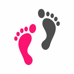 Footprint Vector Logo with Pink and Black Minimal Style.