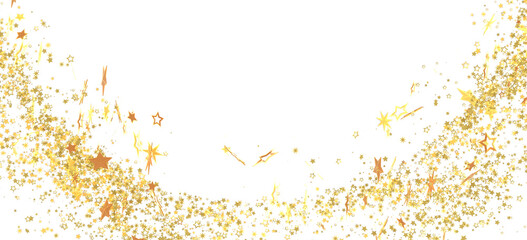 Sparkling gold stars on white. Perfect for holidays, celebrations, and festive designs.