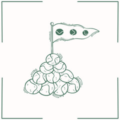 Tennis vector line art, tower of tennis balls