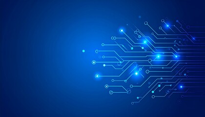 Obraz premium AI Technology Abstract Background with Blue Glow Circuit