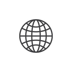 Globe navigation line icon