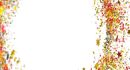 Celebratory background with golden, red stars. Ideal for invitations, cards, and festive designs.