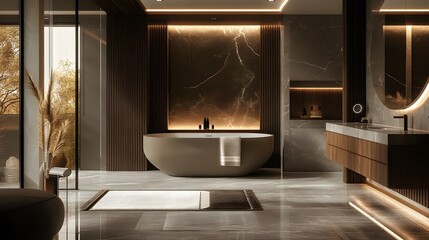 Modern luxury bathroom design freestanding tub