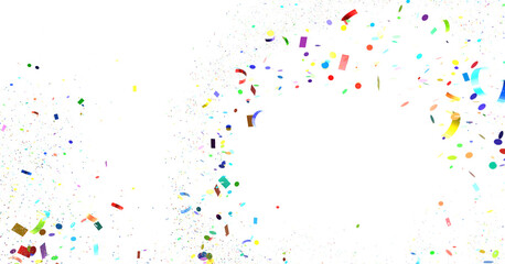 Confetti, paper triangle on the floor, fancy, colorful, celebration party