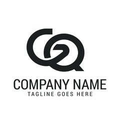 Fototapeta premium Creative Letter GQ or QG Modern Minimalist Vector Logo Design Templates for Brand