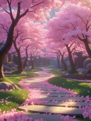 sunset in the park
