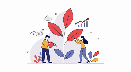 Business growth collaboration cultivating success with strategic teamwork and data analysis driving forward