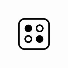 four dots square icon sign vector