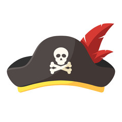 Pirate Tricorne Hat with Skull and Crossbones