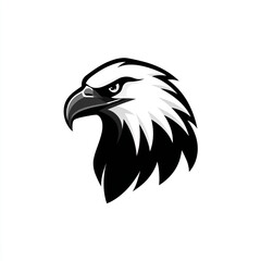Obraz premium Eagle head in black and white isolated on white background