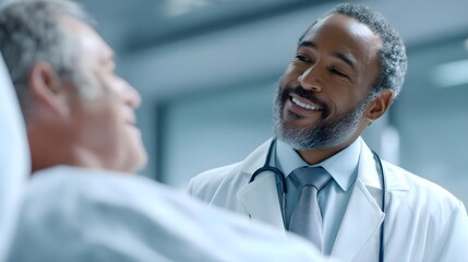 Medical Consultation Scene with Physician and Patient in Clinical Environment