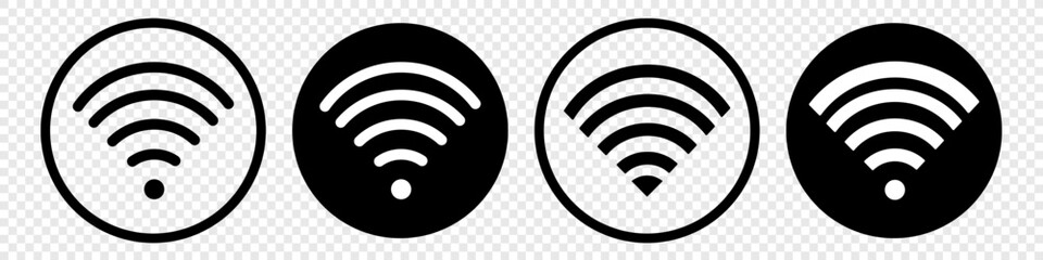 Set of dark wifi icons. Vector illustration for application icons