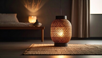 Cozy Woven Bamboo Lantern in Living Room