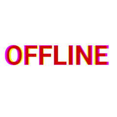 Offline Text Design – Bold Neon Glitch Style