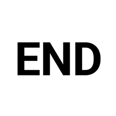 END Text Design – Minimalist Digital Typography Sticker
