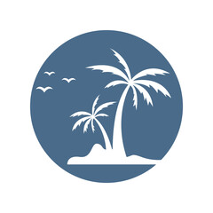 Summer beach logo design