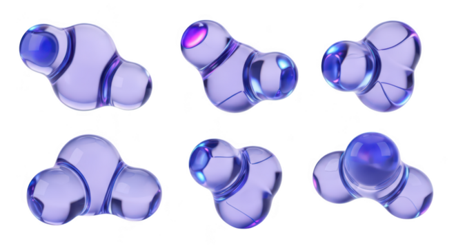 3D rendered transparent molecular structures floating on a white background suitable for scientific and educational visuals