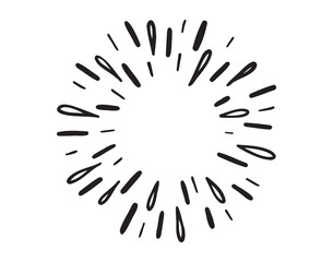 Obraz premium starburst hand drawn doodle black round element. starburst circle