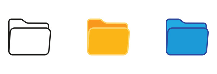 Fototapeta premium Folder icon set. Vector illustration.