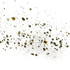 Euphoric Eruption: Magnificent 3D Illustration Showcasing Bursting gold Confetti PNG