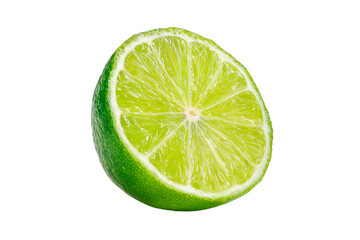 Fresh lime slice isolated on transparent background