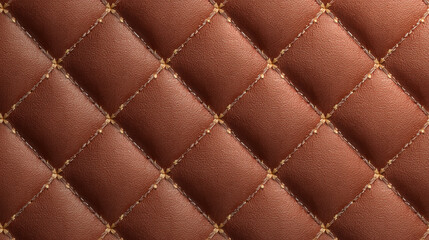 Naklejka premium 赤褐色のキルティングレザーテクスチャ