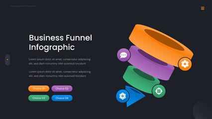 Dark Mode Business Funnel Infographic