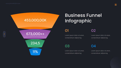 Dark Mode Business Funnel Infographic