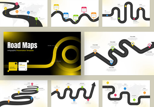 Modern Business Project Roadmap Infographic Presentation Template