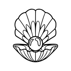 open oyster shell with pearl vector