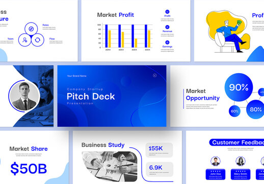 Modern Company Business Startup Pitch Deck Presentation Template