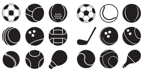 sports ball silhouettes