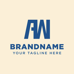 Letters AW Monogram Logo, suitable for any brand with WA or AW initials