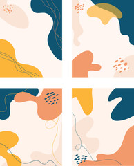 Abstract Organic Shapes and Flowing Forms Contemporary Art Background Collection