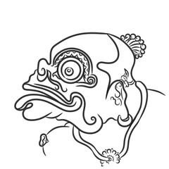 Lineart pupet bagong traditional tattos