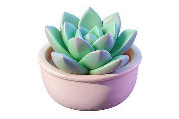 Vibrant succulent plant in a small ceramic pot