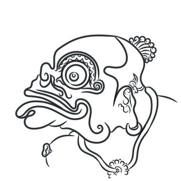 Lineart pupet bagong traditional tattos