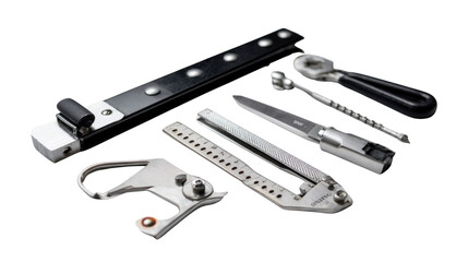 Assorted Precision Tools for Craftsmanship and Repair on a White Background