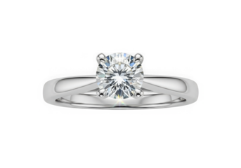 A sparkling diamond ring isolated on transparent background