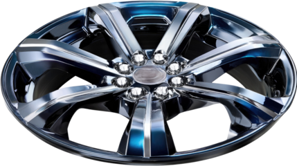 Sleek and Shiny Alloy Wheel with Modern Design Reflecting Light in High Detail and Quality Finish