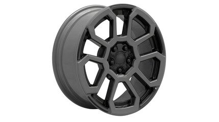 Obraz premium Stylish Gray Wheel with Unique Design Ideal for Automotive Enthusiasts and Car Modifications