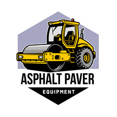 Construction asphalt paving machine vector