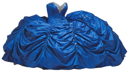 Elegant Blue Evening Gown with Fluffy Ruffles and Shimmering Detail for Formal Events and Special Occasions