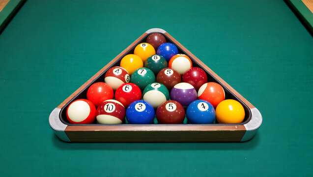 Ultra realistic close-up of a glossy black 8-ball reflecting overhead lights, set on a green felt pool table, shallow depth of field, cinematic lighting