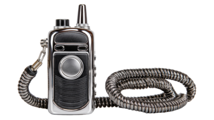 Retro Walkie Talkie with Coiled Cable and Classic Design for Communication in Vintage Style