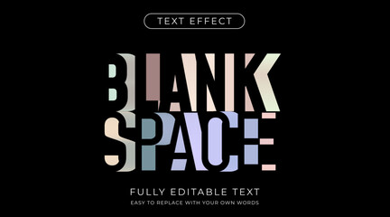 Negative space text effect. Editable font style