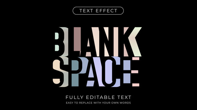 Negative space text effect. Editable font style
